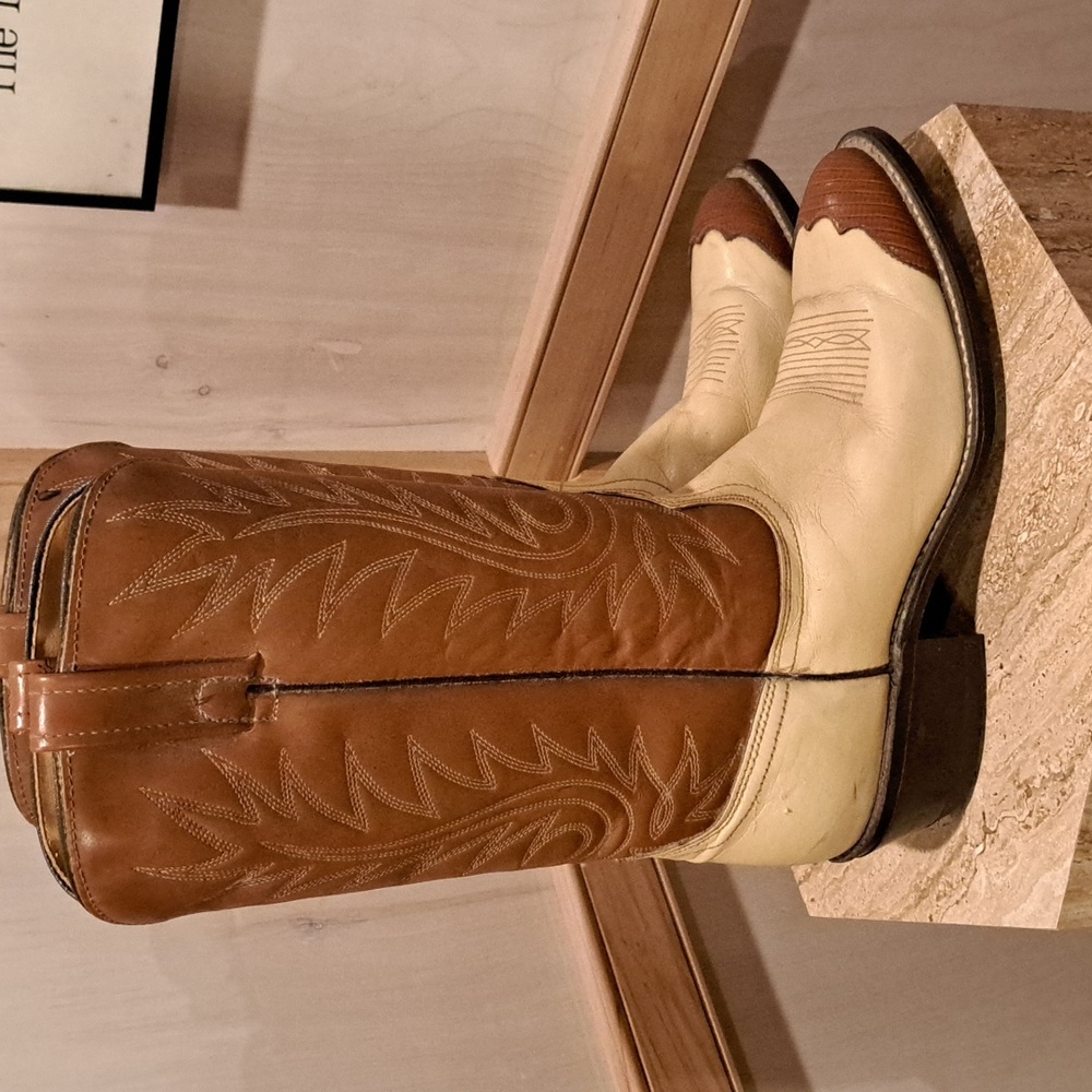 Acme Vintage split leather embroidered Cowboy Boots 7.5